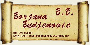 Borjana Buđenović vizit kartica